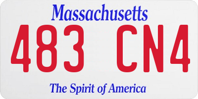 MA license plate 483CN4