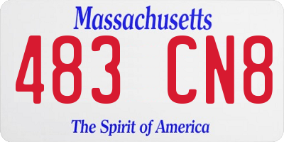 MA license plate 483CN8