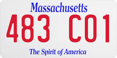 MA license plate 483CO1