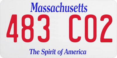 MA license plate 483CO2