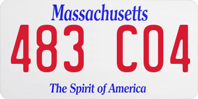 MA license plate 483CO4