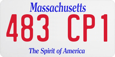 MA license plate 483CP1