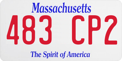 MA license plate 483CP2