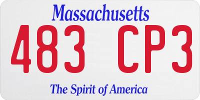 MA license plate 483CP3