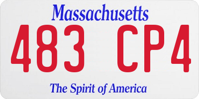 MA license plate 483CP4
