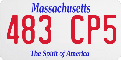 MA license plate 483CP5