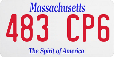 MA license plate 483CP6