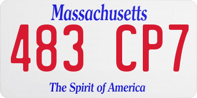 MA license plate 483CP7