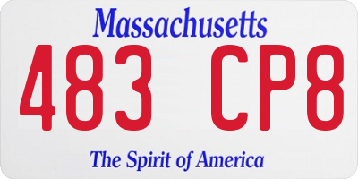MA license plate 483CP8