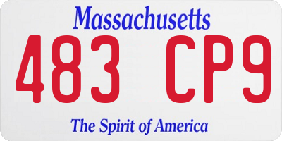MA license plate 483CP9