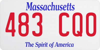 MA license plate 483CQ0