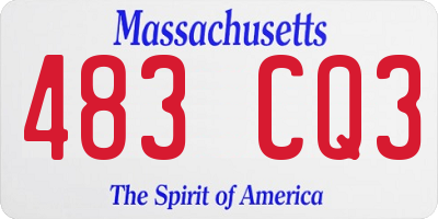 MA license plate 483CQ3