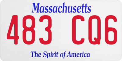 MA license plate 483CQ6