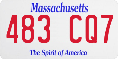 MA license plate 483CQ7