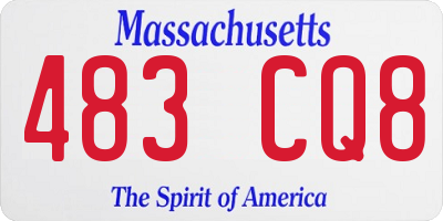 MA license plate 483CQ8