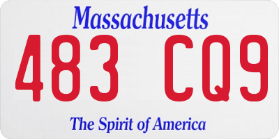 MA license plate 483CQ9