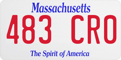 MA license plate 483CR0