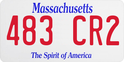 MA license plate 483CR2