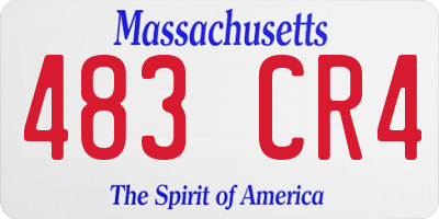 MA license plate 483CR4