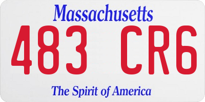 MA license plate 483CR6