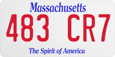 MA license plate 483CR7