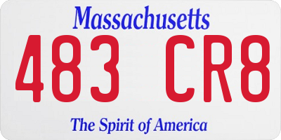 MA license plate 483CR8