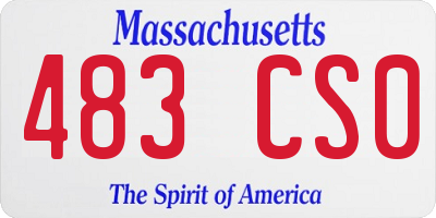 MA license plate 483CS0