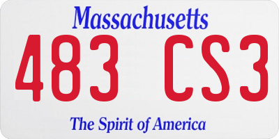 MA license plate 483CS3