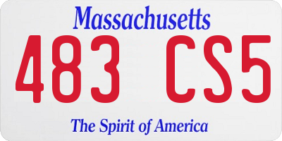 MA license plate 483CS5