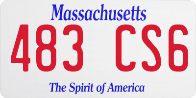 MA license plate 483CS6