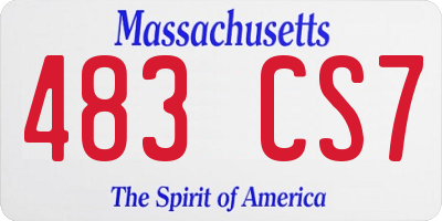 MA license plate 483CS7