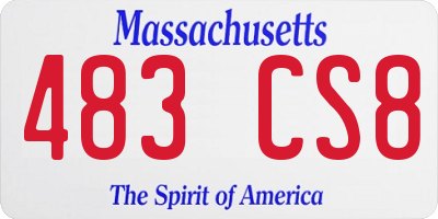 MA license plate 483CS8