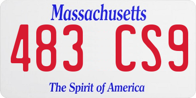 MA license plate 483CS9