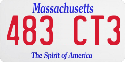 MA license plate 483CT3