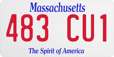 MA license plate 483CU1