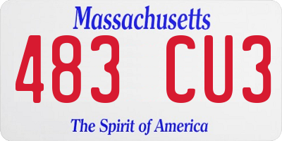 MA license plate 483CU3
