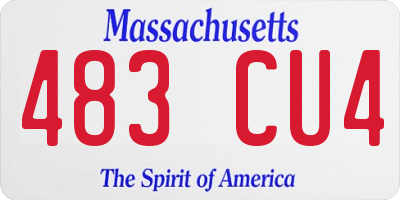 MA license plate 483CU4