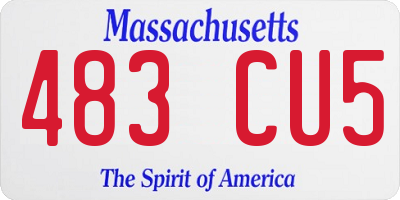 MA license plate 483CU5