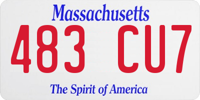 MA license plate 483CU7