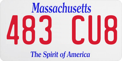 MA license plate 483CU8
