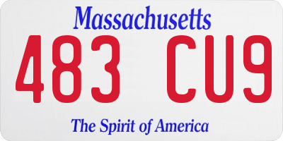 MA license plate 483CU9
