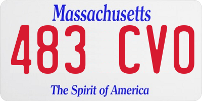 MA license plate 483CV0