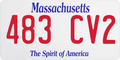 MA license plate 483CV2