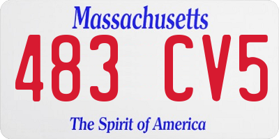 MA license plate 483CV5