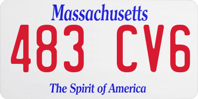 MA license plate 483CV6