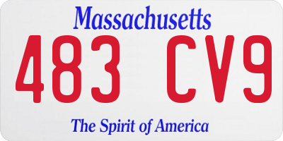 MA license plate 483CV9