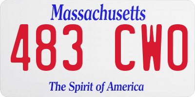 MA license plate 483CW0