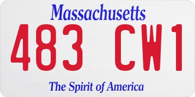 MA license plate 483CW1