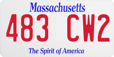 MA license plate 483CW2