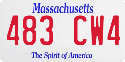 MA license plate 483CW4